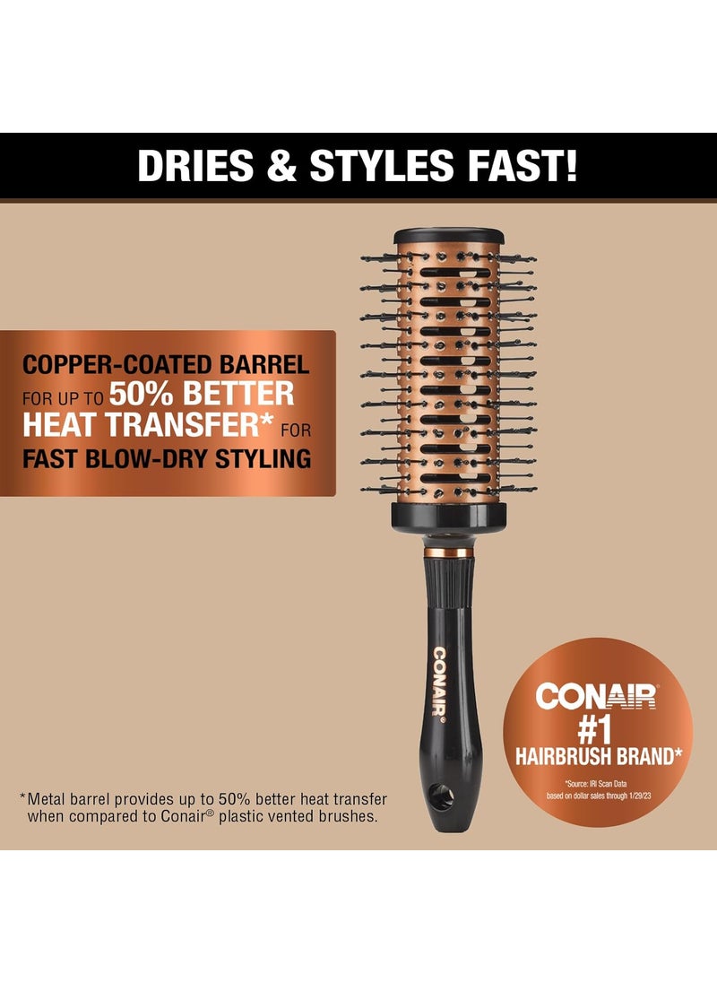 CONAIR Conair Vented Copper Collection Round Brush for Blow Drying and Styling  Quick Blow Dry Brush  - Image 2