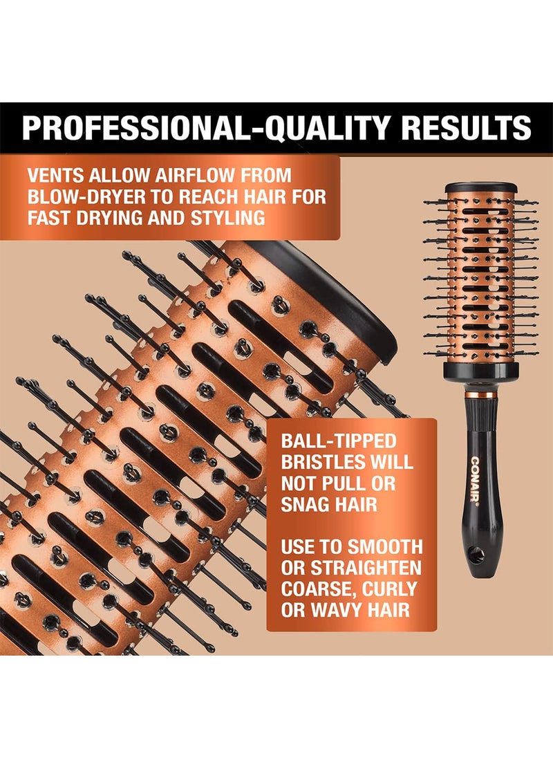CONAIR Conair Vented Copper Collection Round Brush for Blow Drying and Styling  Quick Blow Dry Brush  - Image 3