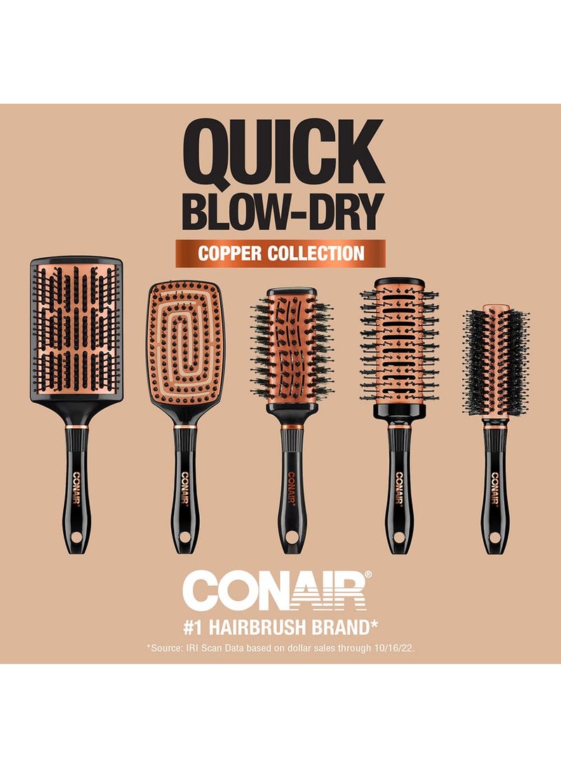 CONAIR Conair Vented Copper Collection Round Brush for Blow Drying and Styling  Quick Blow Dry Brush  - Image 5