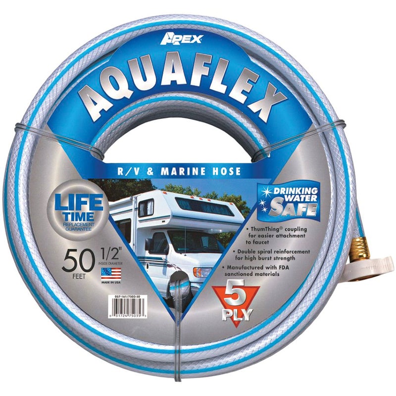 Teknor Apex Teknor Apex 7503-50 AquaFlex RV/Marine Hose - 1/2" x 50', White 