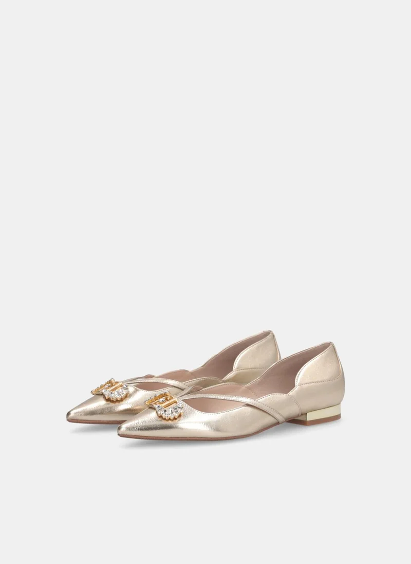 Liu Jo Ballet flats with bejewelled logo