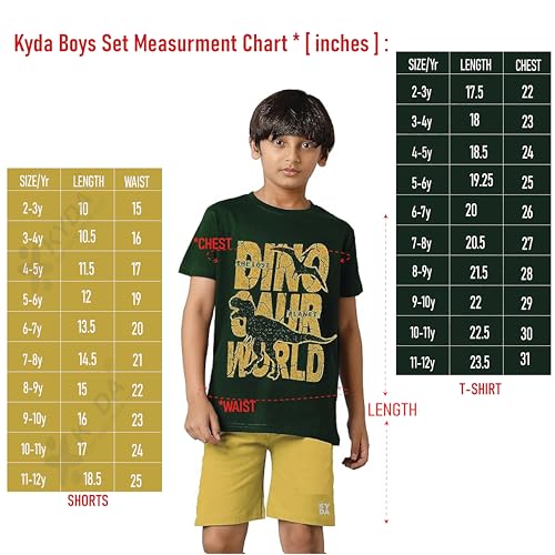 KYDA KIDS 100% Cotton Boys Clothing Set Tshirt & Shorts - Half Sleeve Tshirt & Half Pant for Boy(K-BOYS-A1-SET-T&S-C2-2-3Y_1,Multicolor) - Image 4