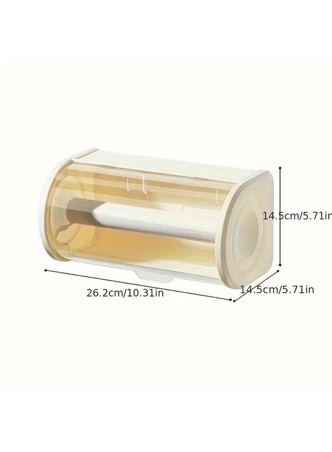 White Wall Mounted No Drill Tissue Holder Bathroom Kitchen Storage Organizer - Image 3
