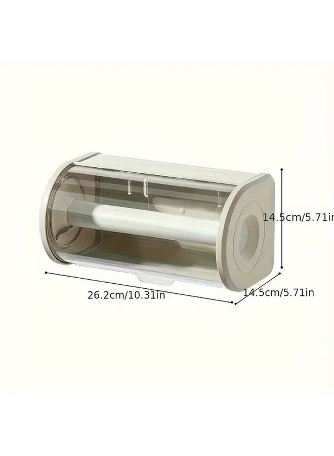 White Wall Mounted No Drill Tissue Holder Bathroom Kitchen Storage Organizer - Image 4