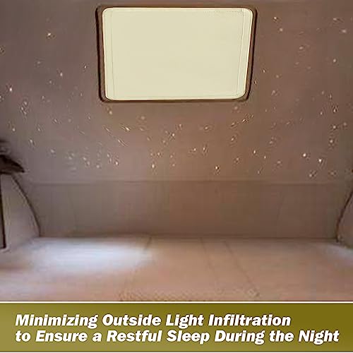 Safoner RV Roof Vent Skylight Insulator Window Cover, Sun Blackout Fabric for Camper (16 x 16 inch)- Beige - Image 5