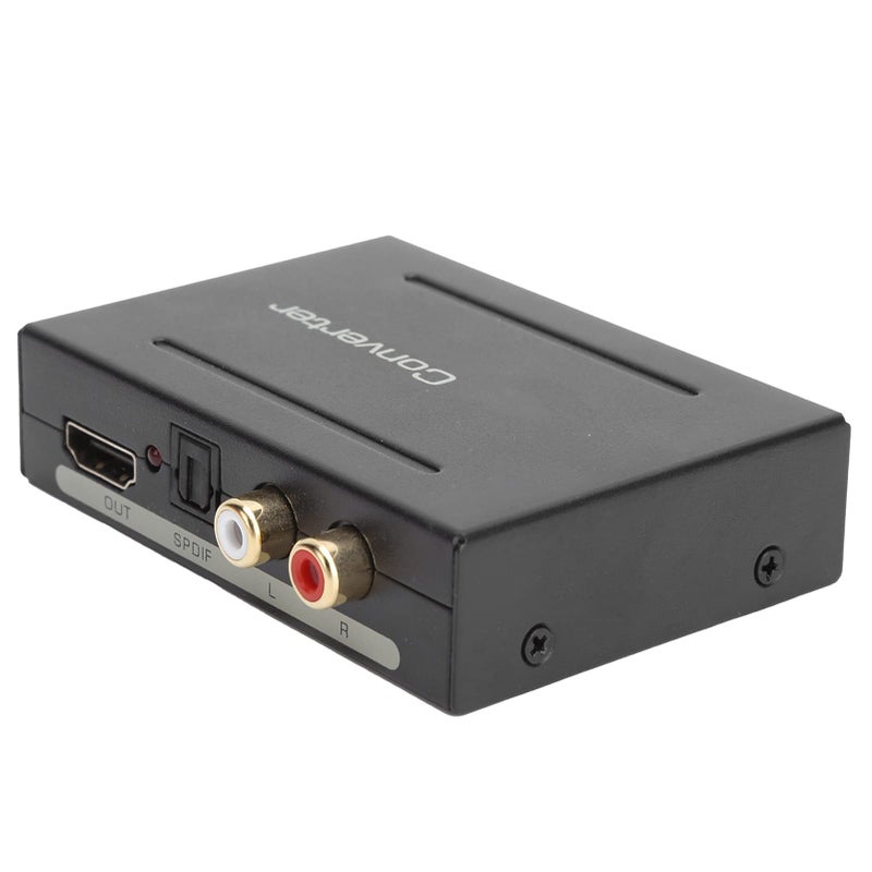 مستخرج ومحول صوتي بدقة 4K مع منفذ SPDIF RL، يدعم فصل متزامن بدقة 4K و30 هرتز، تشغيل فوري، تصميم مضغوط من سبائك الألومنيوم باللون الأسود - Image 2