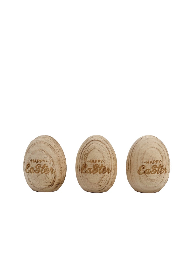 Party Magic Easter Wooden Eggs 3Pcs/Box 9cm - Image 1