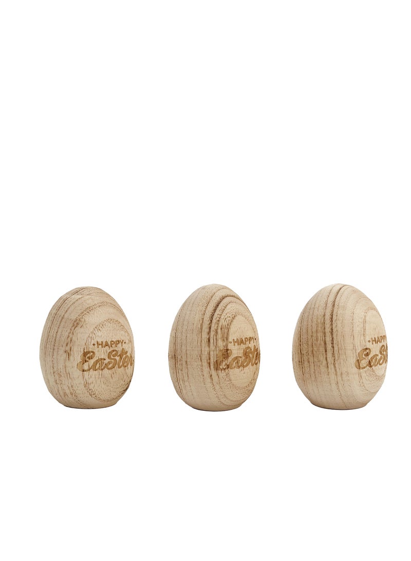 Party Magic Easter Wooden Eggs 3Pcs/Box 9cm - Image 2