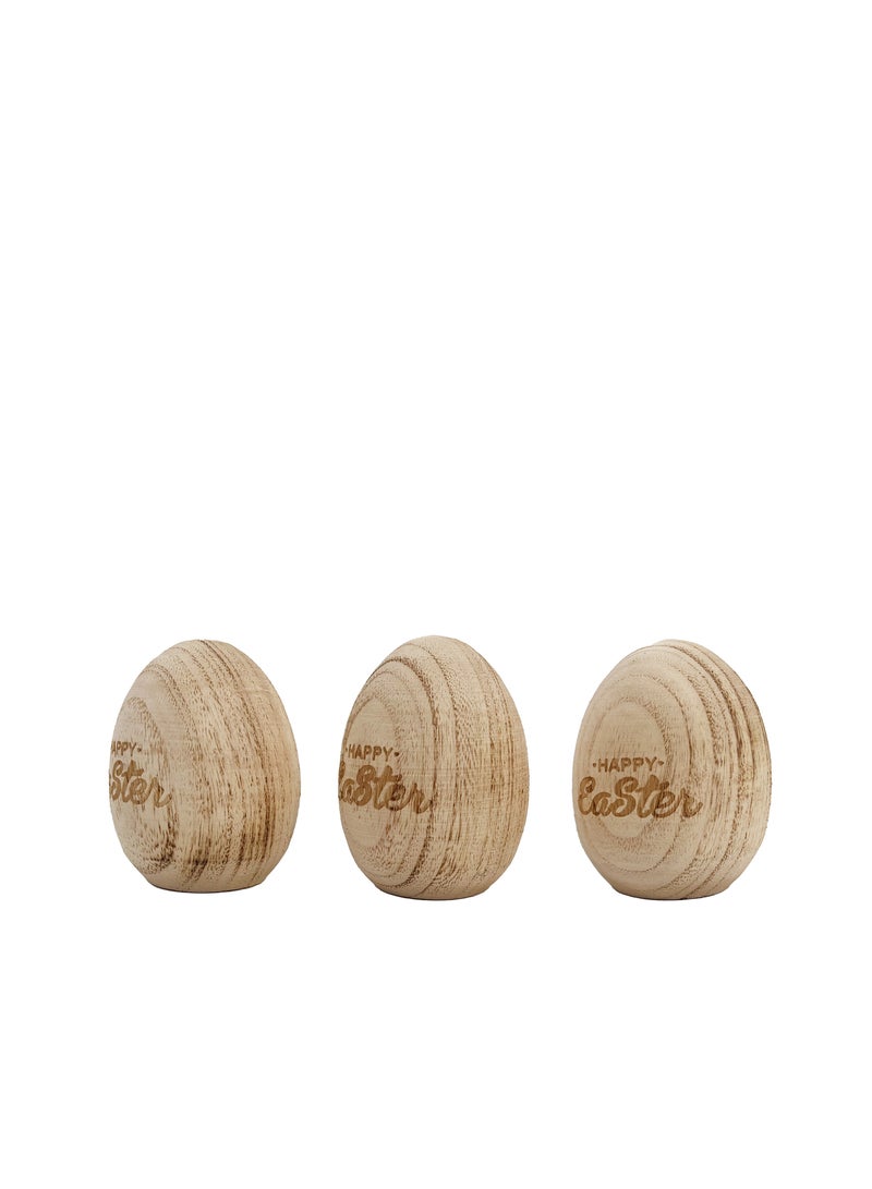 Party Magic Easter Wooden Eggs 3Pcs/Box 9cm - Image 3