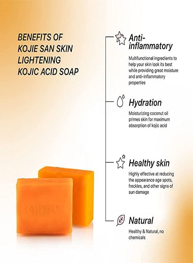 kojies anu Kojie San Skin Lightening Soap For a Lighter And Even Skin Stone-Classic 65g x 2, Double Pack - Image 3