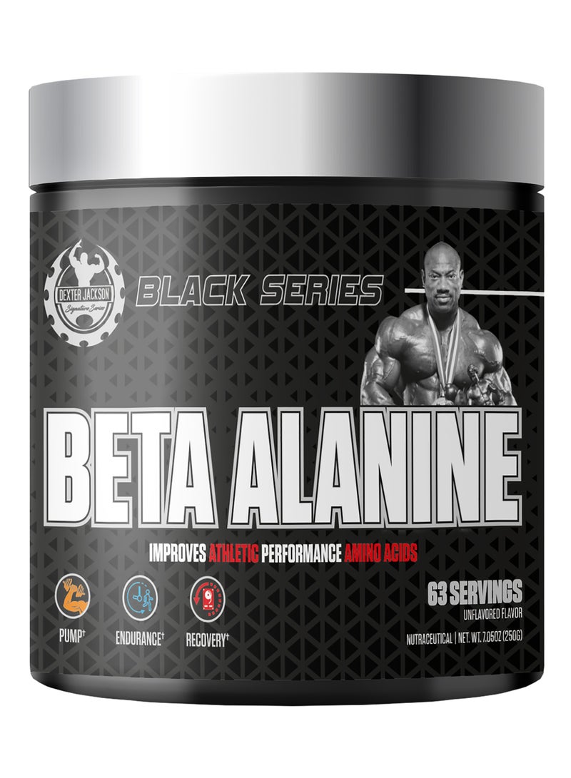 DEXTER JACKSON Black Series Beta Alanine 250g - Boost Endurance, Delay Muscle Fatigue, and Enhance Recovery (63 Servings) - Image 1