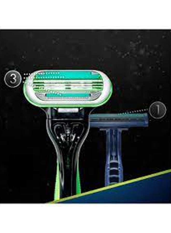 Gillette Men's Body Razor, 3 Blades, Green - Pack of 3 - Image 2