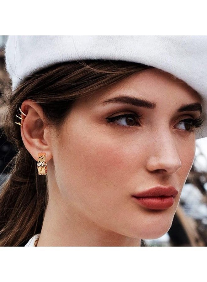 Mevecco Women Huggie Earrings Gold Hoop 14K Gold Filled Small Simple Handmade Hypoallergenic Everyday Jewelry - Image 2