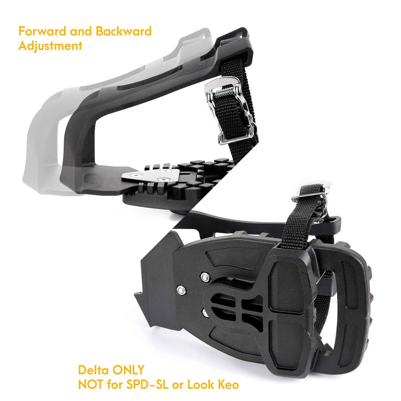 Venzo Bike Bicycle Toe Clips Cage Indoor Exercise Bike Pedal Adapters - Compatible with Peloton Bike Pedal, Convert Look Delta Pedals to Toe Clip Straps Ride with Sneakers - Toe Cages & SPD Adapters - Image 3