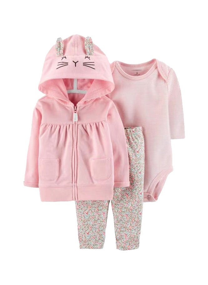 RedMapleTEK Boys And Girls Baby Sweatshirt Jacket Hooded Coat Long-Sleeved Jumpsuit Baby Three-Piece Set - Image 1