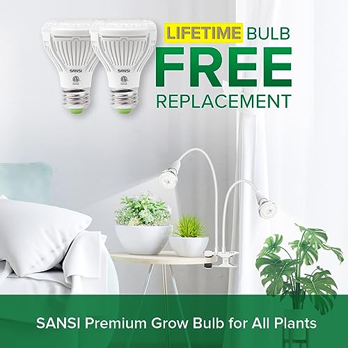 Sansi أضواء نمو LED من SANSI للنباتات الداخلية، 300 واط ضوء نمو مع طيف كامل وقابل للتثبيت مع تقنية السيراميك، 20 واط ضوء نباتات مع عدسة بصرية لزيادة PPFD، استبدال المصابيح مجانًا مدى الحياة باللون الأبيض - Image 2