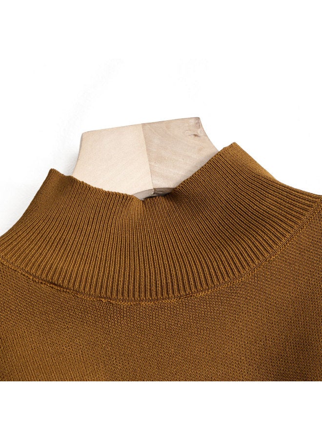 Your Sun Versatile Mock Neck Soft Knit T-Shirt, Simple And Elegant Solid Color Sleeveless Top Vest, Loose Fit - Image 3