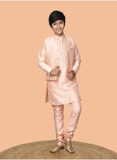 LILPICKS Kurta Pyjama Set with Embossed Nehru Jacket  - Image 4