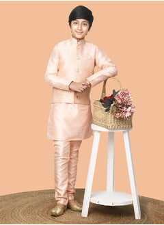 LILPICKS Kurta Pyjama Set with Embossed Nehru Jacket  - Image 3