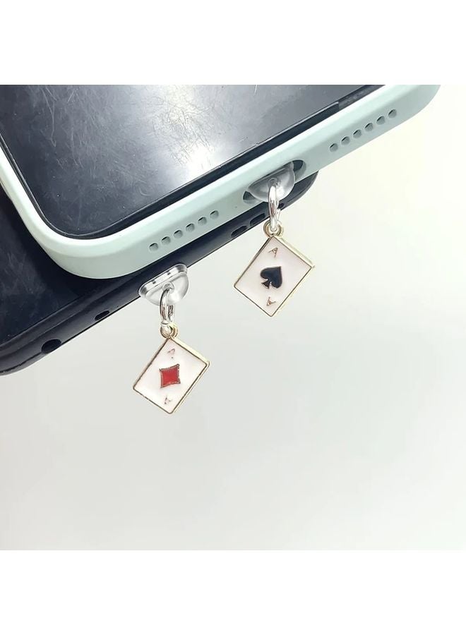 Type C Dust Plug Hearts Style Aluminum Alloy Anti Dust Cap Set Universal Fit - Image 2