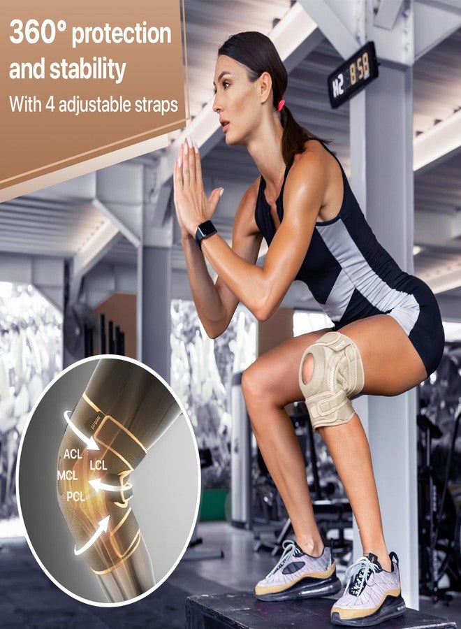 DR. BRACE ELITE Knee Brace with Side Stabilizers & Patella Gel Pads for Maximum Knee Pain Support and fast recovery for men and women- Please Check How To Size Video (Sandstone, Large) - Image 5