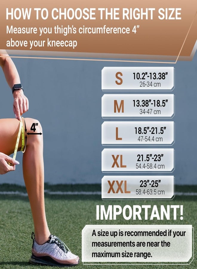 DR. BRACE ELITE Knee Brace with Side Stabilizers & Patella Gel Pads for Maximum Knee Pain Support and fast recovery for men and women- Please Check How To Size Video (Sandstone, Large) - Image 2