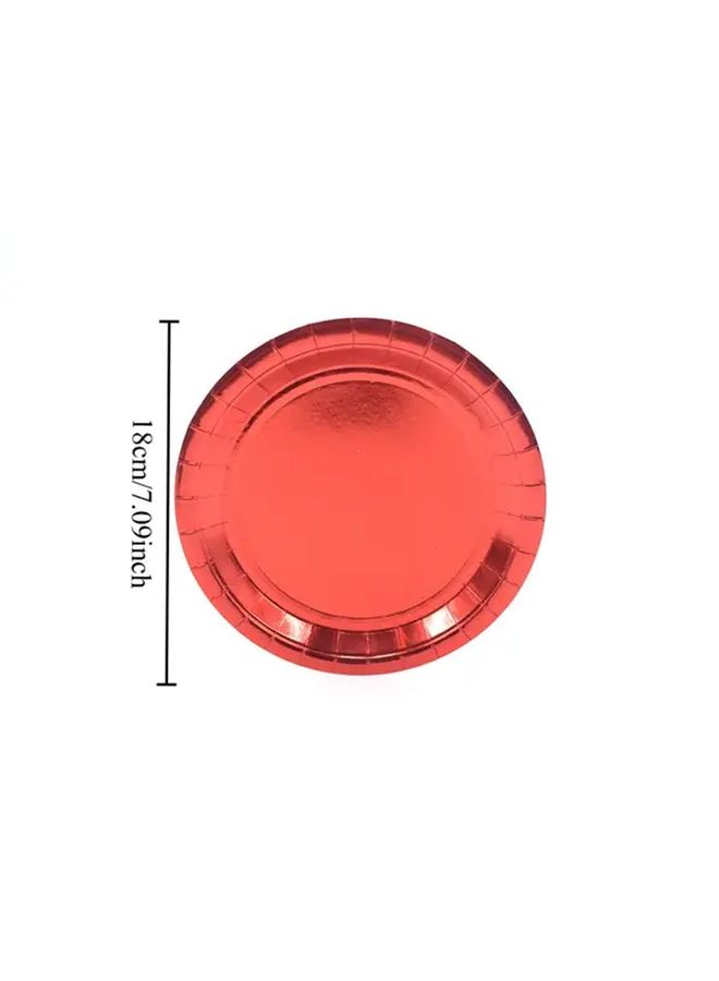 28pcs Heavy Duty Disposable Red Paper Plates with Lip for Parties Weddings Showers - Image 2