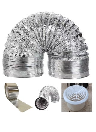 Kitchen Chimney or Heater & Hobby Chimney Cooker - Flexible Aluminum Thermal Extendable - for Kitchen Hood, Bathroom, Air Conditioner Length (2.5 Meter 6 Inch Chimney with Paste Roller and Hobbie) - pzsku/Z414DF6B74E737B6B4915Z/45/_/1739257134/d7abc620-c239-4df4-a4f9-1ec6cbd6bca3
