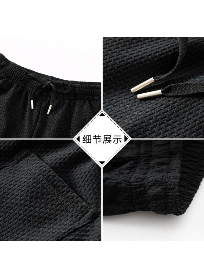 FOLUNSI summer Men's Outfit - Simple Lightweight Comfortable T-shirt With Breathable Skin-friendly Straight Cut Shorts - Image 4