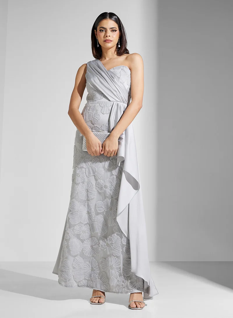 Namshi x Floral Appliqued Dress