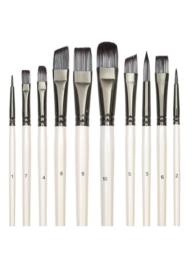 Paint Brushes Set for Art Acrylic Gouache Oil Watercolor Artist Canvas Synthetic Nylon Tips 10 Pack 