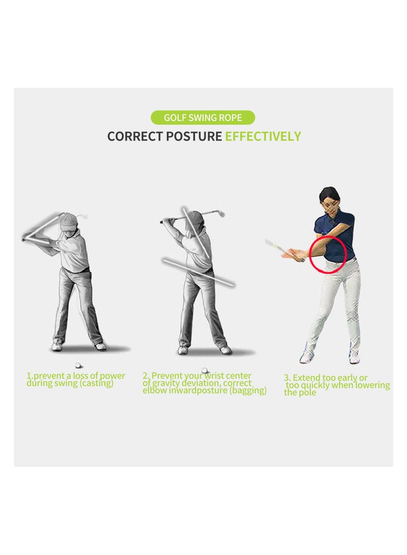 SYOSI Golf Swing Rope Trainer, Golf Swing Training Aid for Warmup Posture Corrector, Golf Swing Pracice Rope for Beginner, Warm-up Exercise Assistance Posture Corrector, Golf Swing Trainer for Golf Lover - Image 3