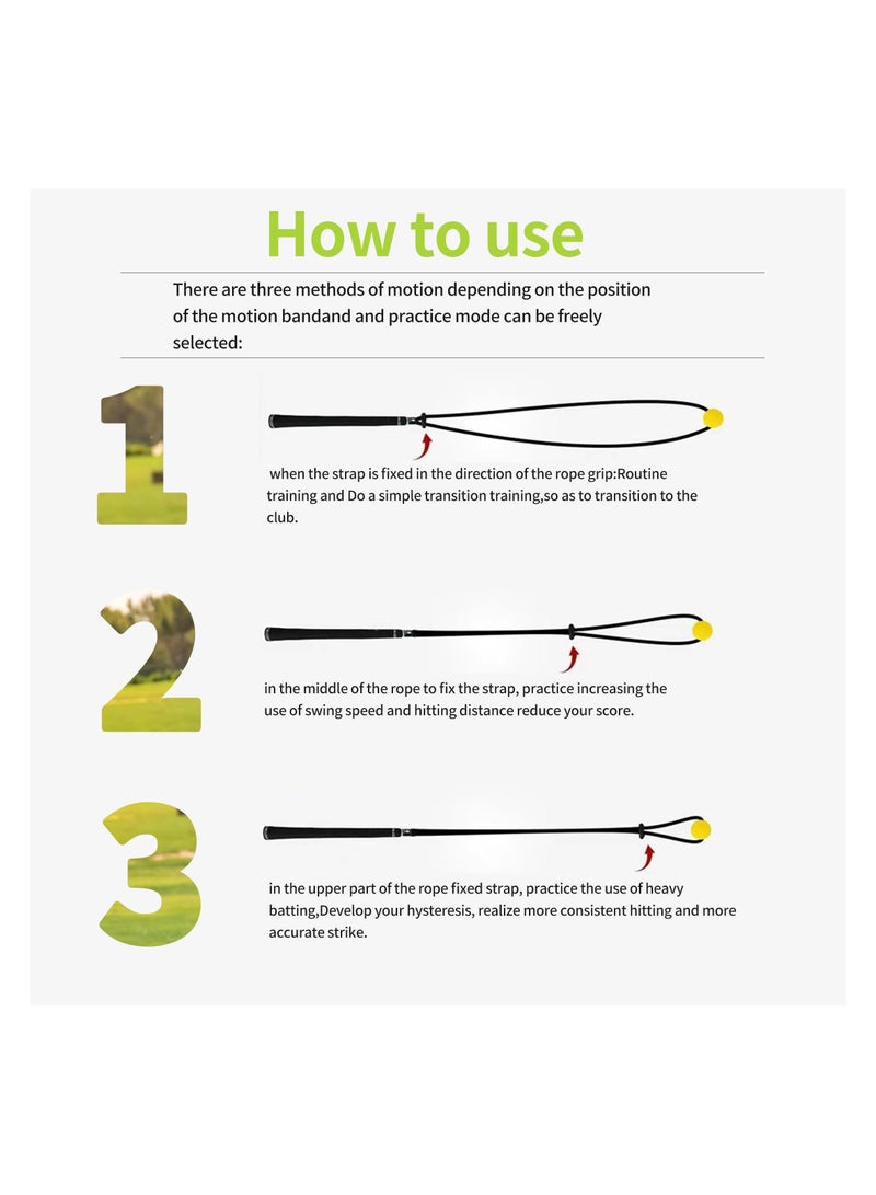 SYOSI Golf Swing Rope Trainer, Golf Swing Training Aid for Warmup Posture Corrector, Golf Swing Pracice Rope for Beginner, Warm-up Exercise Assistance Posture Corrector, Golf Swing Trainer for Golf Lover - Image 5