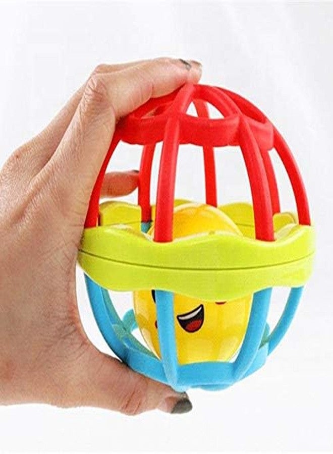 CHARVI WORLD CHARVI Kid's Soft Plastic Rubber Body Rolling Hand Bell Ball - Musical Rattle Ball Toy for Babies - Multicolor Sensory Toy for Infants and Toddlers - Image 2