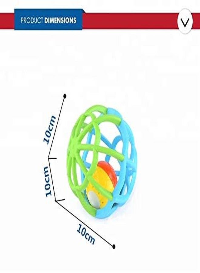 CHARVI WORLD CHARVI Kid's Soft Plastic Rubber Body Rolling Hand Bell Ball - Musical Rattle Ball Toy for Babies - Multicolor Sensory Toy for Infants and Toddlers - Image 5