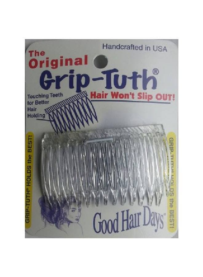 Good Hair Days Griptuth Combs 40414 Set Of 2 Clear 2 3/4" Wide - Image 1