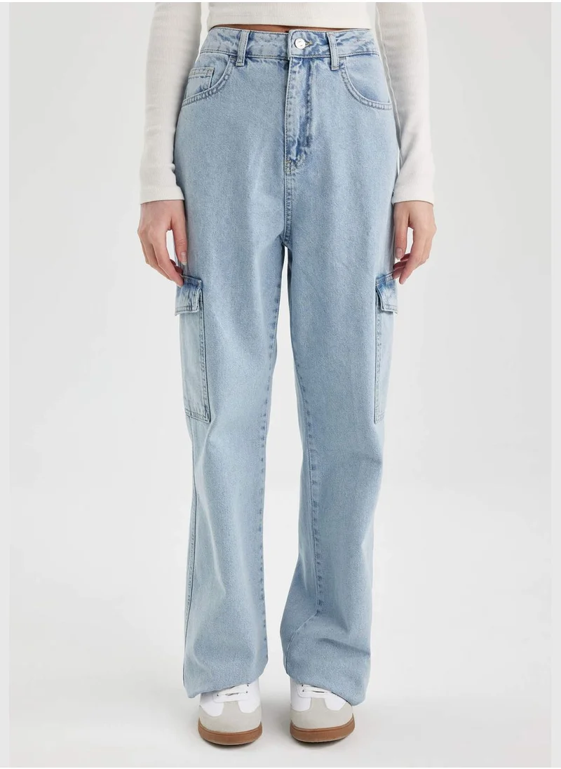 ديفاكتو Wide Leg Cargo High Waist Long Jeans