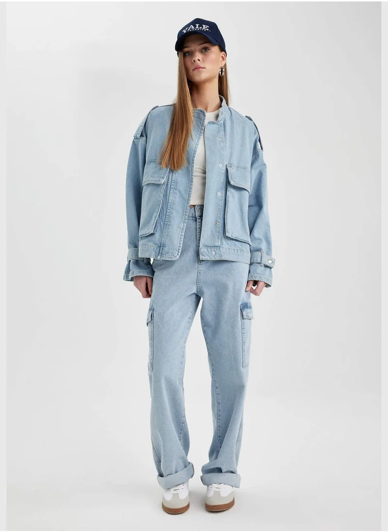 ديفاكتو Wide Leg Cargo High Waist Long Jeans