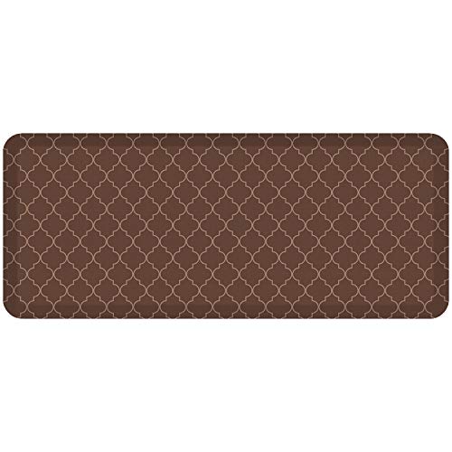 GelPro AntiFatigue Designer Comfort Kitchen Floor Mat 20x48 Trellis Walnut Stain Resistant Surface with 34 Thick ErgoFoam Core for Health and Wellness
