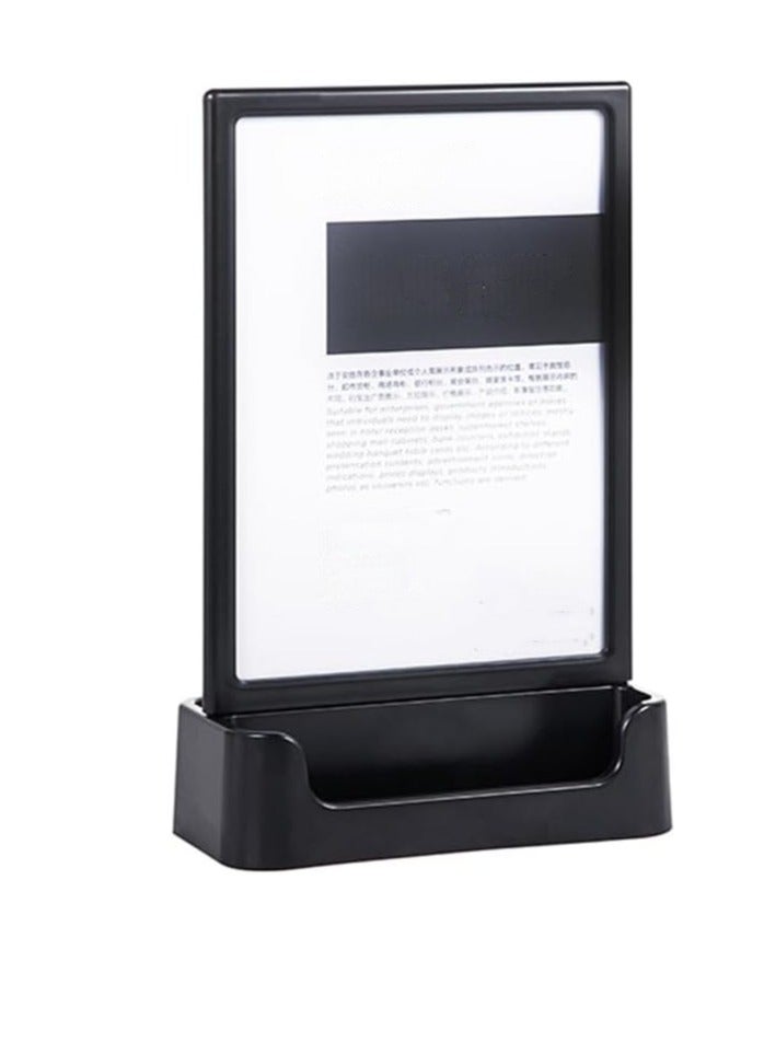 Eckek ABS Plastic Sign Holder, Menu Displays T Shape Sign Stand with Business Card Holder, Plastic Display Stand for Ads, Menu, Photos, Business Card - Image 2