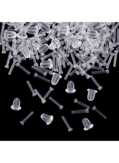 Mtlee 100 Pieces Pierced Earring Protector Covers Anti-Sensitive Piercing Protectors With Extra Backs Pierced Earring Sleeves For Sensitive Ears Plastic Clear Earrings For Men Women(100 Pieces)  - Image 3