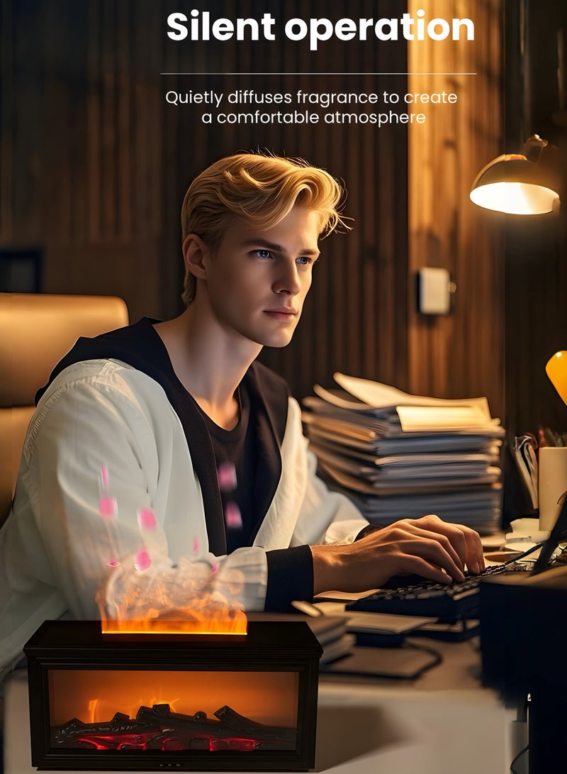 3D Flame Effect Humidifier Aromatherapy Diffuser LED Fire Simulation Cool Mist Maker Silent Air Humidifier for Home Bedroom Office Decoration - Image 5