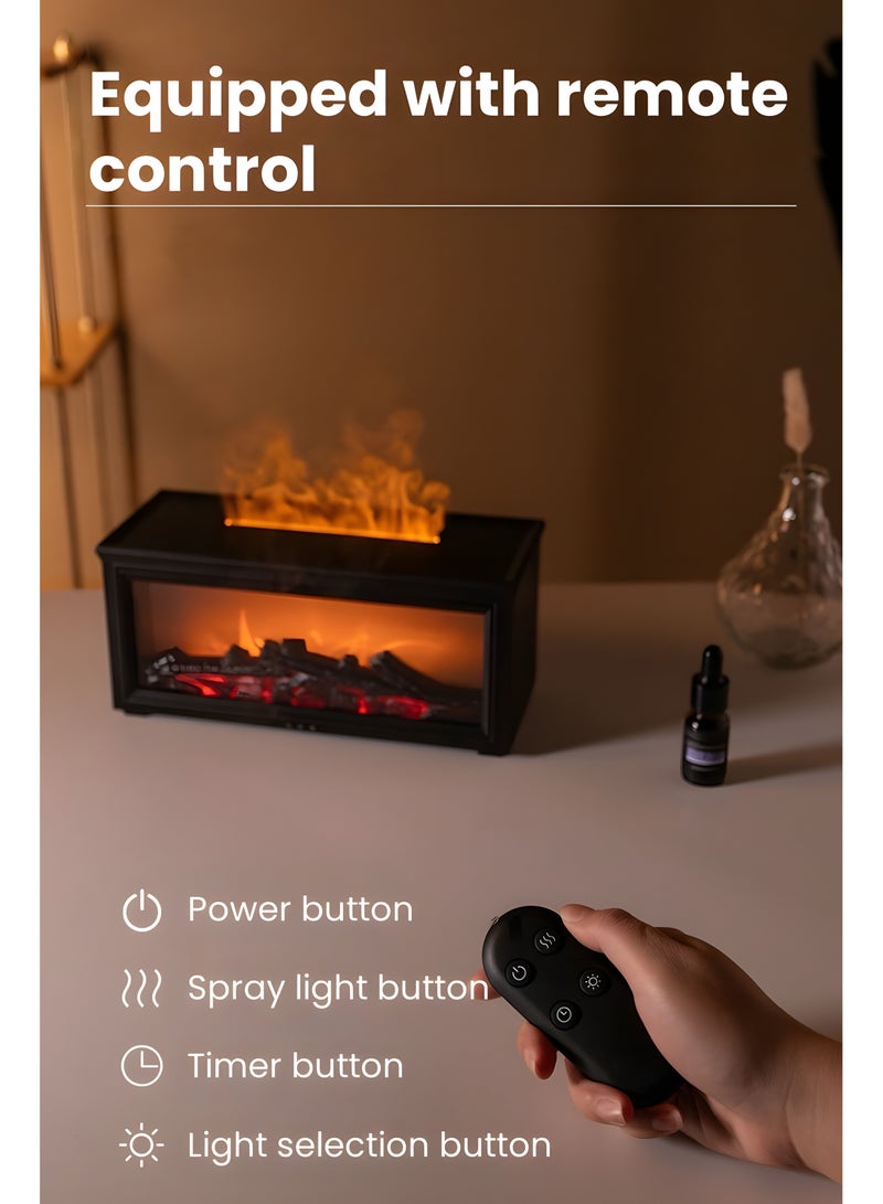 3D Flame Effect Humidifier Aromatherapy Diffuser LED Fire Simulation Cool Mist Maker Silent Air Humidifier for Home Bedroom Office Decoration - Image 3