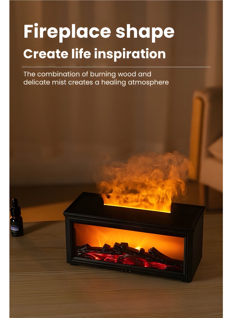 3D Flame Effect Humidifier Aromatherapy Diffuser LED Fire Simulation Cool Mist Maker Silent Air Humidifier for Home Bedroom Office Decoration - Image 4