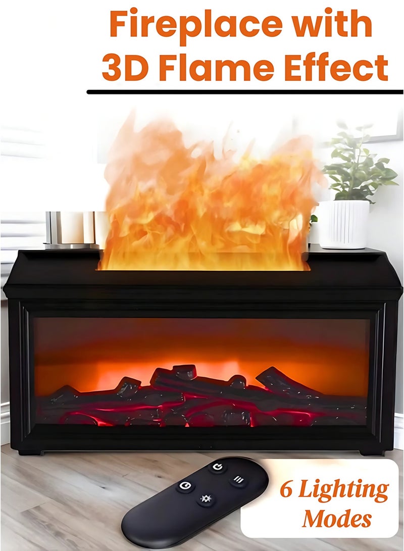 3D Flame Aroma Diffuser, 280ML Essential Oil Diffuser & Cool Mist Humidifier, 7-Color LED Mood Light, Ultra-Quiet USB Humidifier with Auto Shut-Off for Bedroom, Home, Office & Majlis - Image 1