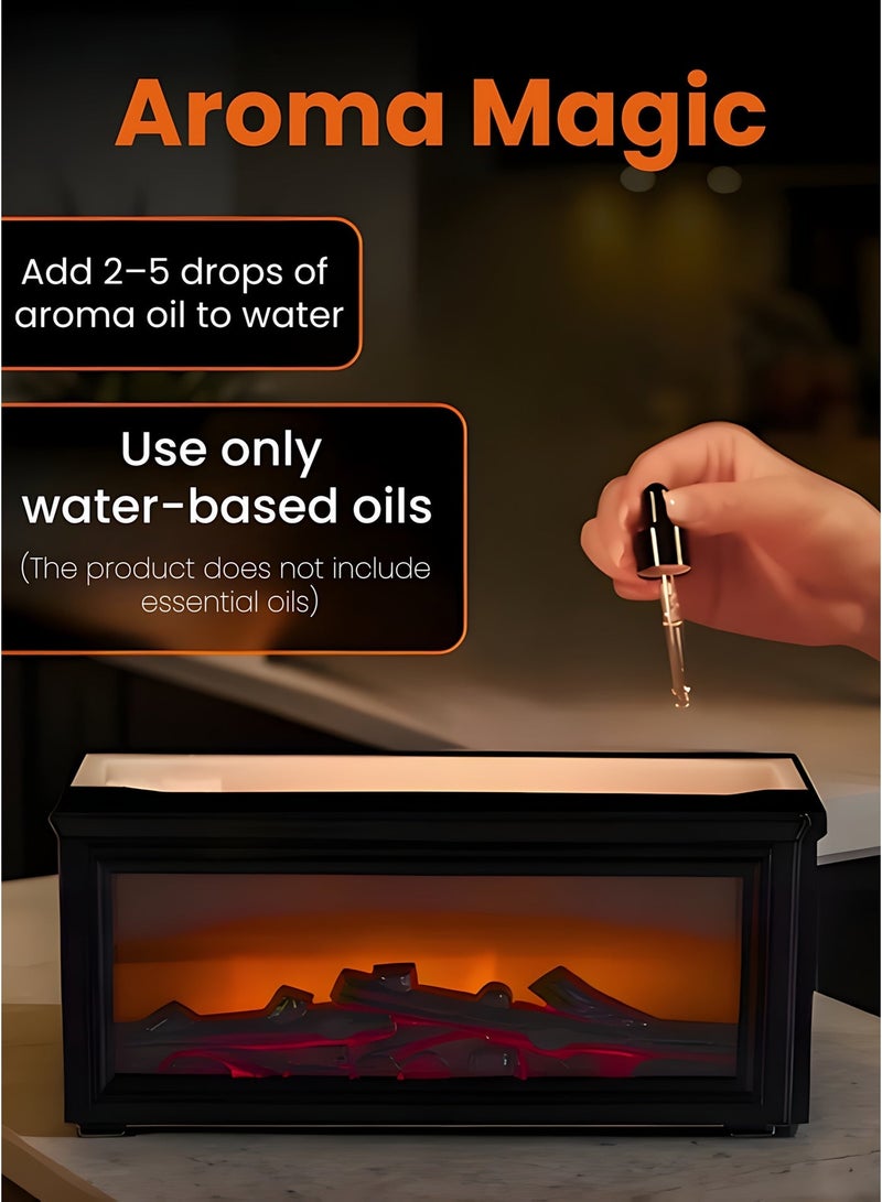 3D Flame Aroma Diffuser, 280ML Essential Oil Diffuser & Cool Mist Humidifier, 7-Color LED Mood Light, Ultra-Quiet USB Humidifier with Auto Shut-Off for Bedroom, Home, Office & Majlis - Image 3
