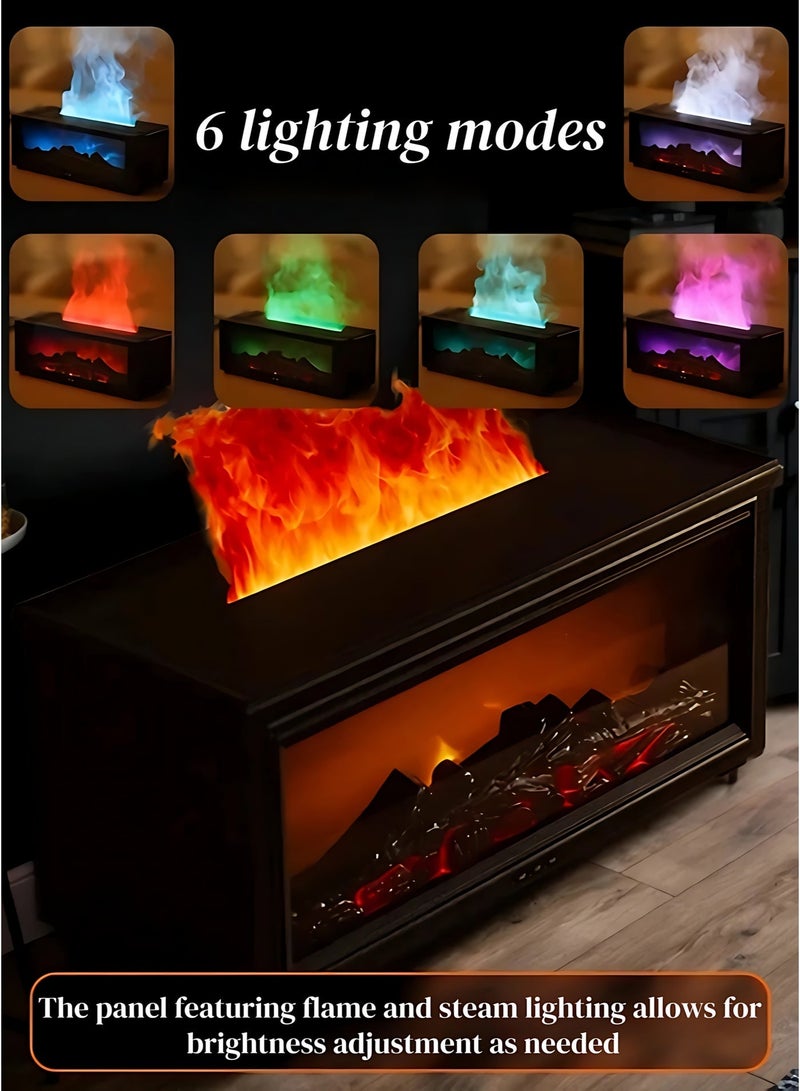 3D Flame Aroma Diffuser, 280ML Essential Oil Diffuser & Cool Mist Humidifier, 7-Color LED Mood Light, Ultra-Quiet USB Humidifier with Auto Shut-Off for Bedroom, Home, Office & Majlis - Image 2