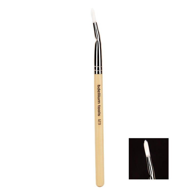Bdellium Tools Bdellium Tools Professional Makeup Brush - Special FX Series 123 Large Bent Glue - With Soft Synthetic Fibers, For Ears, Brow, Nose Areas (Bamboo, 1pc)