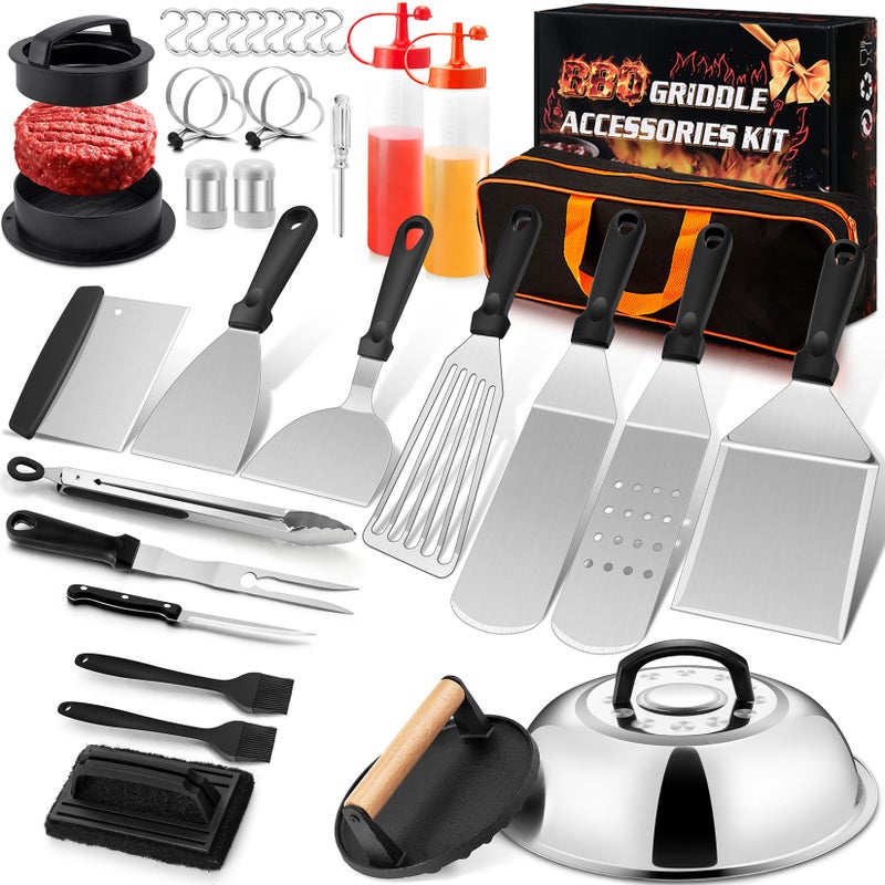 Joyfair 35Pcs Griddle Accessories Kit for Blackstone, Joyfair Flattop Grilling Accessory Tool Set with Stainless Steel Griddles Spatula Smash Burger Press Basting Cover Hamburger Patty Maker for Outdoor BBQ - Image 1
