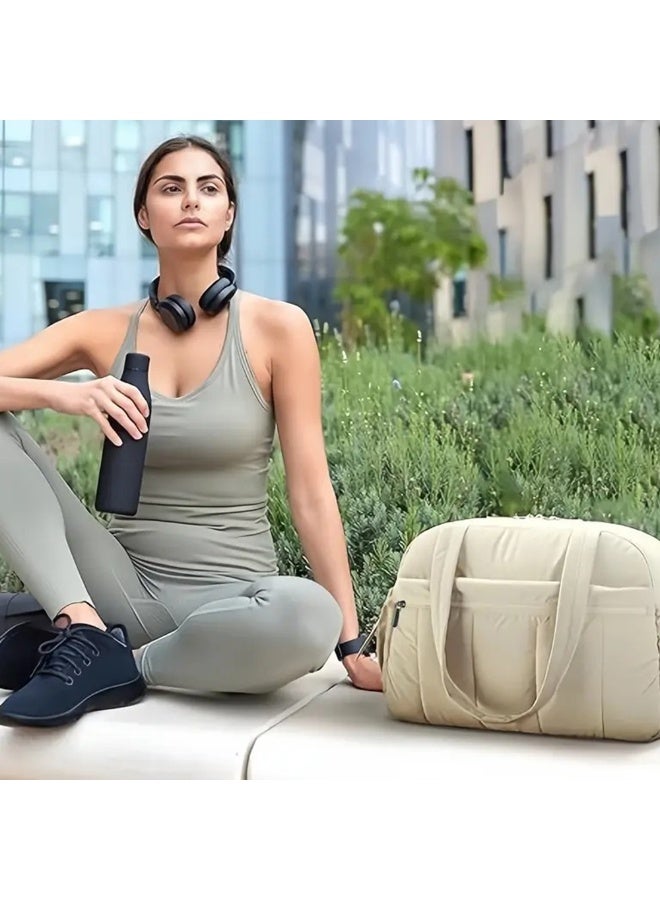 Women Ultra-Lightweight Gym Bag With Wet Pocket Large Cpacity Solid Soft Carry Out Travel Duffle Bag Fashionable Waterproof Sport Tote Bag Shoulder Bag For Girls - Image 5
